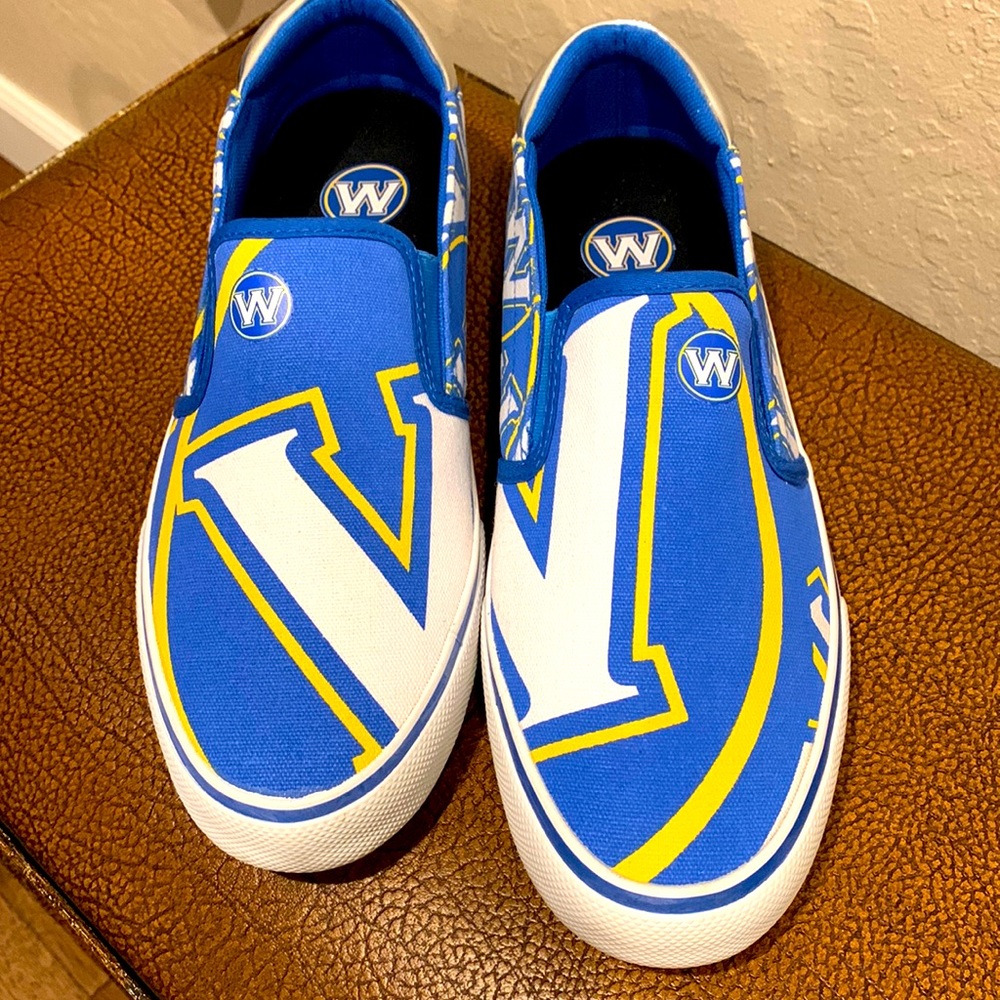 Men’s Classic Golden State Warriors Royal Slip-On Canvas Casual Sneaker Shoes!
